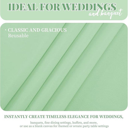 12 Pack 60 x 126 Inch Rectangle Tablecloth Sage Green Polyester Tablecloth for 8 Ft Rectangle Tables, Washable Fabric Table Cloth for Wedding Dining Table Buffet Parties Camping