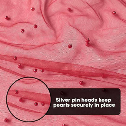 Artoid Mode Pearl Red Gauze Table Runner 59x120 Inch , Seasonal Sheer Kitchen Dining Holiday Wedding Birthday Baby Shower Table Decor for Home Party