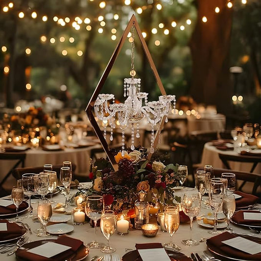 2PCS Elegant Metal Diamond Candle Holder - European Wedding Table Decor, Romantic Candle Stand for Western Dining, Perfect Wedding Prop & Home Decoration