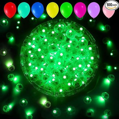 Aogist 100pcs Balloon Lights,Long Standby Time Waterproof Twinkle Mini Light,Battery Powered,Round LED Ball Lamp for Balloon Paper Lantern Party Wedding Christmas Halloween Decorative,Green-Flash