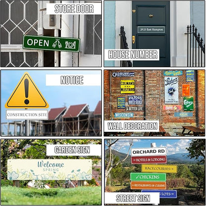 Custom Signs Outdoor Metal - 16 x 4 Personalized Aluminum Rust-Proof Entrance Hazard Intersection Parking Street Signs，Decorative Sign