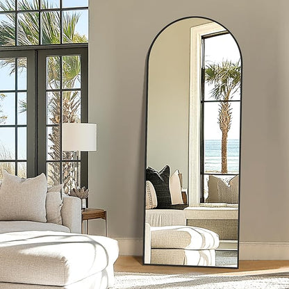 Arched Full Length Mirror, 56"x20" Gold Standing Body Mirror for Wall, with Aluminum Alloy Frame for Bedroom, Living Room, Dressing Room