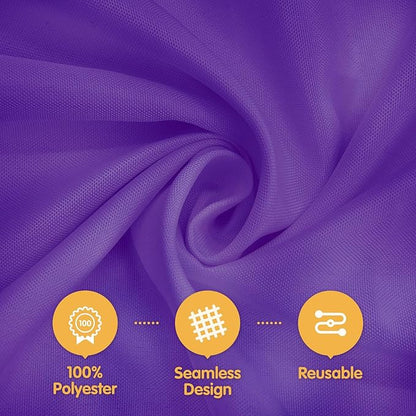 BRILLMAX 4 Pack Purple Round Tablecloths 108 Inch - Circle Bulk Linen Polyester Fabric Washable Table Cloth Cover for Wedding Reception Banquet Birthday Party Buffet Restaurant