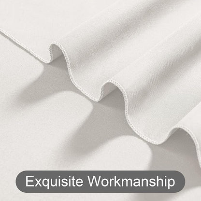 DWCN 10x7 FT Ivory Backdrop Curtains for Parties, Photography Backdrop Drapes with Rod Pockets for Wedding Decorations Stage Birthday Family Gatherings, 2 Panels 5ft x 7ft
