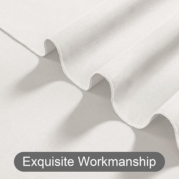 DWCN 10x8 FT Ivory Backdrop Curtains for Parties, Photography Backdrop Drapes with Rod Pockets for Wedding Decorations Stage Birthday Family Gatherings, 2 Panels 5ft x 8ft