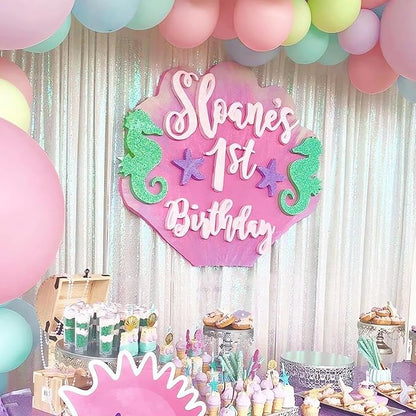 ShinyBeauty Photo Booth Backdrop - Iridescent White Sequin 8FTX10FT Sparkle Backdrop for Baby Shower & Birthday