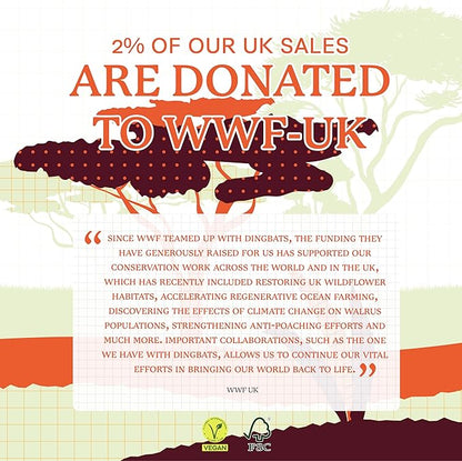 Dingbats* Wildlife Grid Writing Journal Notebook A5 - Vegan Leather Hardcover - Ideal for Work, Travel - Pocket, Elastic Closure, & Bookmark
