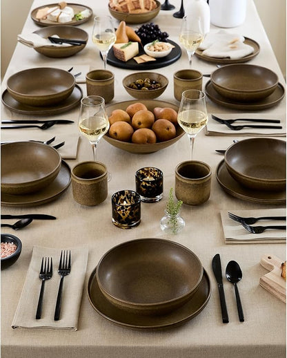 Solino Home Natural Linen Tablecloth 60 x 84 Inch - 100% Pure Linen Table Cloth for Rectangle Tables - Fete, Machine Washable Tablecloth for Fall, Autumn, Thanksgiving, Christmas, Holiday
