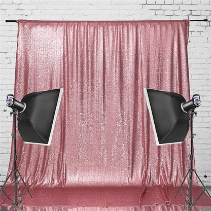 Eternal Beauty Fuchsia Pink Sequin Backdrop, 5x7 Ft Glitter Background Curtains for Shimmer Photography Party Wedding Birthday Back Drop Decor