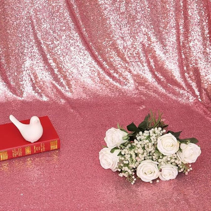 Eternal Beauty Sequin Backdrop Curtains, 2x8 Ft-2 Panels Fuchsia Pink Back Drop for Shimmer Photography Party Wedding Birthday Decor