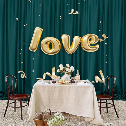 MEETSKY 10ft x 8ft Hunter Green Backdrop Curtains for Parties Wedding Curtain Rod Pocket Dark Green Photo Backdrop Sliding Drapes Backdrop Curtains for Photography, 5ft x 8ft, 2 Panels