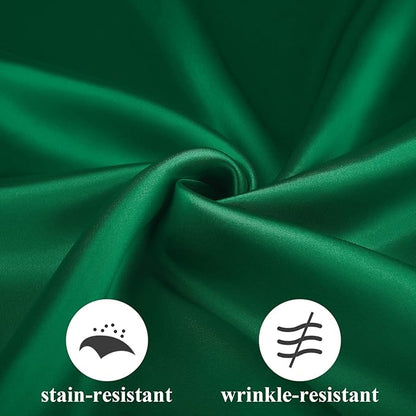 Aneco 12 Pieces Satin Napkin Square 20 x 20 Inches Dinner Napkins Weddings Party Napkin Soft Table Napkins for Romantic Weddings Party Dinner Decoration (Forest Green)