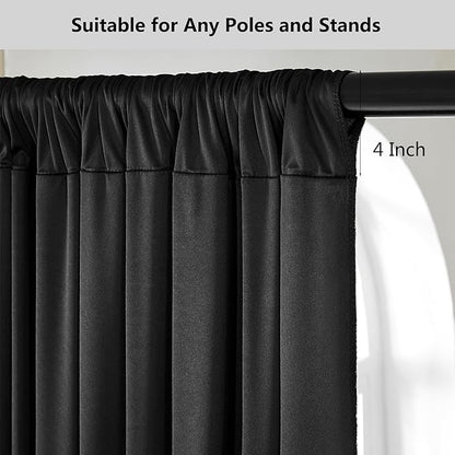 50ft x 15ft White Wrinkle Free Backdrop Curtain for Wedding Party, Silky Polyester Fabric Drapes Backdrop, 10 Panels 15ft Photo Back Drop Curtains for Baby Shower Photography Stage Background Cloth