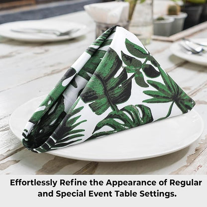 Urban Villa Cloth Napkins Tropical Print 100% Cotton Absorbent Dinner Napkins (Set of 6) Oversized 20x20 Inches Soft Durable Reusable Washable Ideal for Everyday Use Wedding Parties Premium Quality