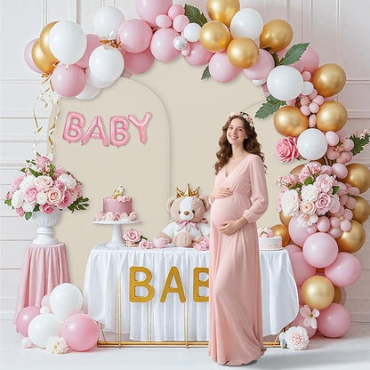 6.6FT Wedding Arch Covers Arch Backdrop Cover Arch Stand Covers Set Arch Cover Spandex Fabric Stretchy Backdrop for Wedding Birthday Party Decoration Baby Shower (Off-White)