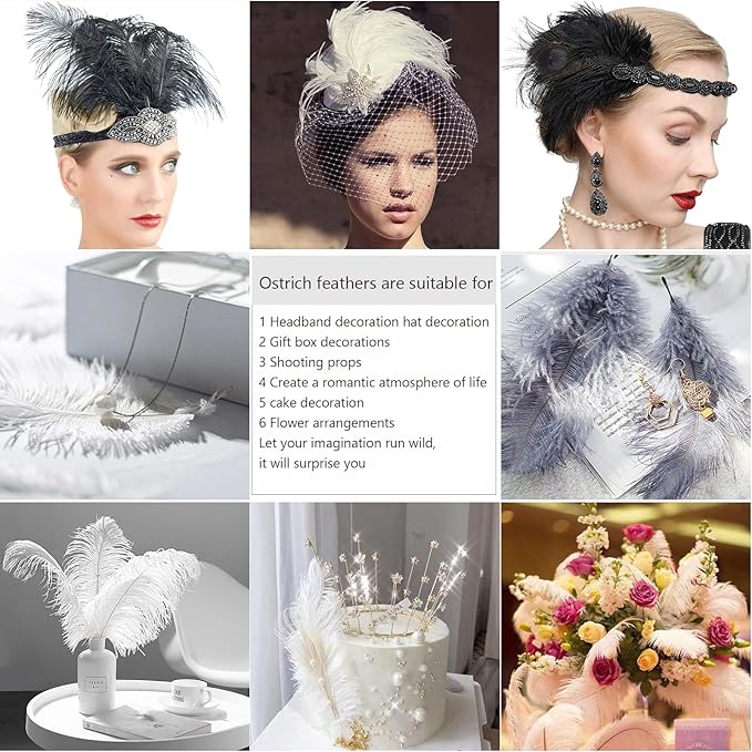 THARAHT Orange Ostrich Feathers 24pcs Natural Bulk 8-10Inch 20cm-25cm for Crafts Wedding Party Centerpieces Halloween and Home Decoration Feathers