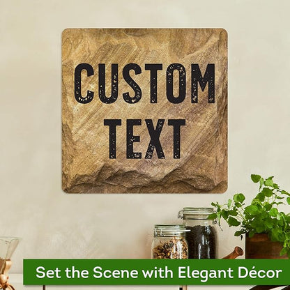 Custom Sign, Custom Street Sign, 11 Font Colors, 13 Font Styles, 4 Hole Options, 22 Sizes, 12x12 Inches, Rust Free DiBound, Fade Resistant, Made in USA by My Sign Center (Stone)