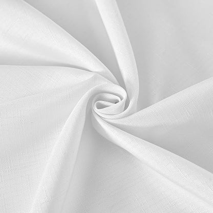 Fitable Faux Linen Round Tablecloths 60 Inches - 2 Pack Textured Table Clothes Faux Burlap Table Covers for Kitchen, Dining Room, Party, Farmhouse, Outdoor (Great for 20"-48" Round Tables, White)