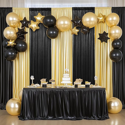 30x10 ft Wrinkle Free Gold Sequin Backdrop Curtain for Parties,Thick Not Fall Glitter Wedding Drape Backdrop,6 Panels 5x10ft Shimmer Photo Wall Back Drop Cloth for Graduation Photography Background