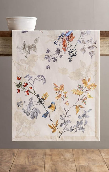 Maison d' Hermine Table Runner 100% Cotton Single Layer Table Runners 60 inches Long for Thanksgiving Christmas Decorations Home Kitchen Dining Party Wedding (Equinoxe - Beige, 14.5" x 60")