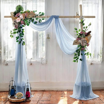 MDS Halloween Chiffon Draping Fabric - 1 Panel, 30" Wide x 50ft Long - Sheer Spooky Arbor & Canopy Drapery for Haunted House Backdrops, Party Ceilings, DIY Costumes & Themed Events - Dusty Blue