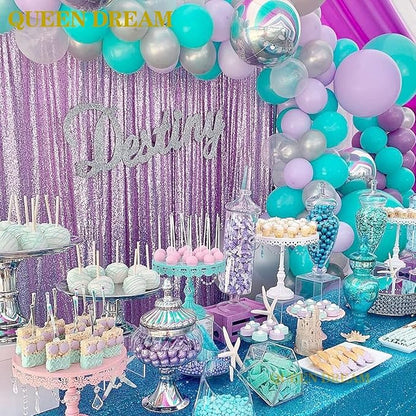 Light Purple Sequin Backdrop Curtains 2 Panels 2FTx8FT Photo Backdrop Glitter Birthday Party Curtains