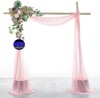 MDS Halloween Chiffon Draping Fabric - 1 Panel, 30" Wide x 40ft Long - Sheer Spooky Arbor & Canopy Drapery for Haunted House Backdrops, Party Ceilings, DIY Costumes & Themed Events - Blush Pink