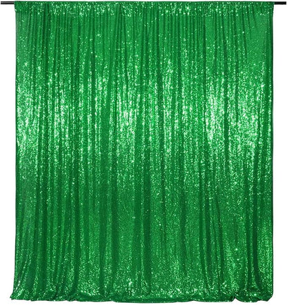 Eternal Beauty Green Sequin Backdrop, 10x10 Ft Glitter Background Curtains for Christmas Shimmer Photography Party Wedding Birthday Back Drop Decor