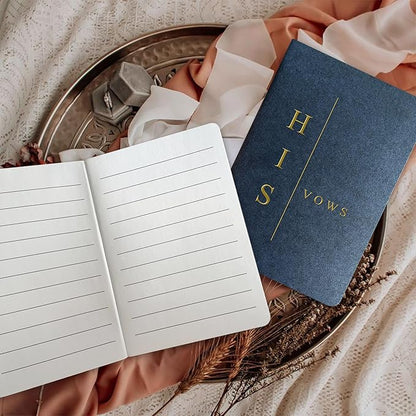 Vow Books His and Hers Wedding Vow Books Bride and Groom Vow Books Wedding Essentials Wedding Accessories(TR-HH-Navy)