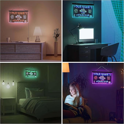 ADVPRO Personalized Your Name Custom Home Bar Beer Established Year Dual Color LED Neon Sign Green & Yellow 16 x 12 Inches st6s43-p1-tm-gy