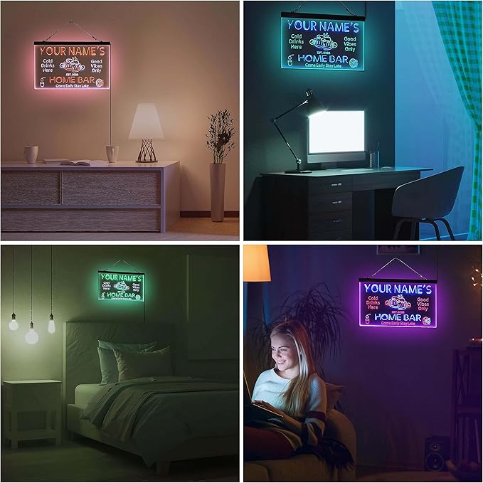 ADVPRO Personalized Your Name Custom Home Bar Beer Established Year Dual Color LED Neon Sign Green & Blue 16 x 12 Inches st6s43-p1-tm-gb