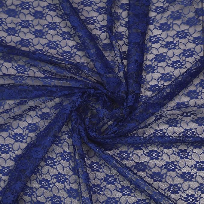 MDS Pack of 15 Wedding 12 x 108 inches Lace Table Runner for Wedding, Decorations for Birthday Parties, Banquets, Graduations, Engagements, and Runners fit Rectangle, Round Table- Navy Blue
