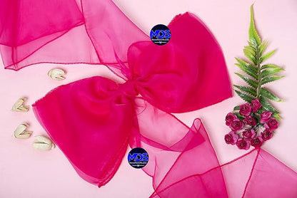MDS Pack of 200 PCS Organza Chair Sashes Wider Dining Chair Bows Ribbon Tie Back for Wedding Party Birthday Bridal Shower Reception Event Banquet Home Chair Cover Decoration - Magenta