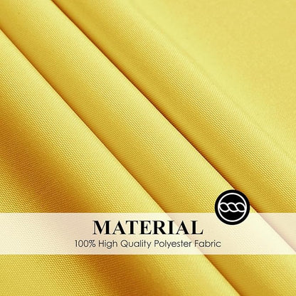 Round Tablecloth 120 Inch 2 Pack Yellow Tablecloths Washable Decorative Linen Polyester Table Clothes Cover for Dining Table Banquets Buffet Parties and Wedding