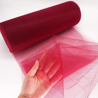 Deep Red Tulle Fabric Roll Spool Bolt (54 Inch by 40 Yards) Large Tulle Wedding Party Decoration, Tutu Skirt, Table Runner, Gift Wrapping, Bridal Shower, Soft & Drape (Burgundy)