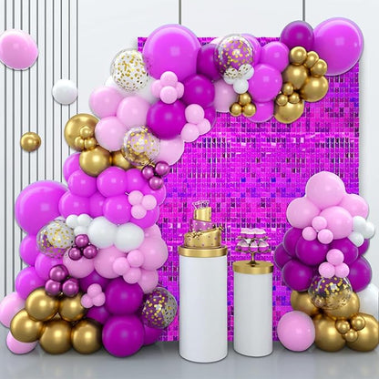 24PCS Purple Shimmer Wall Backdrop, Laser Square Sequin Photo Backdrops Panel, Glitter Wall Background for Birthdays, Weddings, Christmas, Engagements, Disco Bachelorette Party Decoration (4FTx6FT)