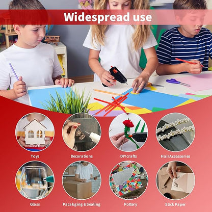 MATUFF Red Hot Glue Sticks Mini 0.27" x 5.9 inches, Colored Hot Melt Mini Glue Sticks for All Temperature Mini Glue Guns, for DIY Craft Arts and Wedding Cards, Stamp Sealing, Bulk Red hot Glue 60 Pack