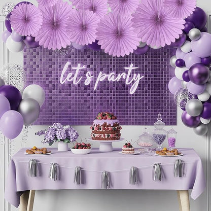 20 Pcs Light Purple Hanging Paper Fan, Hanging Honeycomb Round Paper Fans for Weddings, Birthdays, Christmas, Baby Showers, Classroom, Events Ceiling Party Supplies Decorations