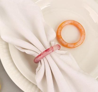 Napkin Rings Set of 12 - Epoxy Resin Napkin Holder Cuffs for Dinner Table Décor - Farmhouse Modern Serviette Rings for Weddings, Parties, Receptions, Banquets, Daily Use (Pastel) - CLEENTABLE