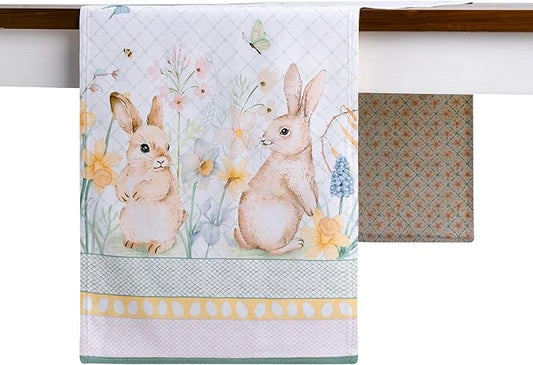 Maison d' Hermine Table Runner 100% Cotton Double Layer Table Runners 108 inches Long Decorative for Home Kitchen Dining Party Wedding Bridal Shower Spring Summer (Easter Dew , 14.50" x 108")