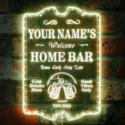 ADVPRO Personalized Your Name Home Bar RGB Dynamic Glam LED Sign - Cut-to-Edge Shape - Smart 3D Decoration - Multicolor Signage st06s43-fnd-p11c-tm-c