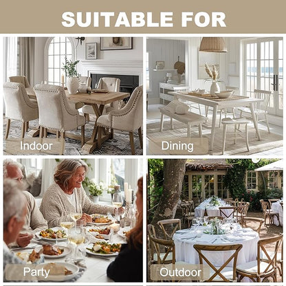 Hiasan Faux Linen Square Tablecloth - Wrinkle and Stain Resistant Washable Table Cloth for Kitchen Dining Room Holiday Table Cover for Party Dinner, Beige, 54 x 54 Inch