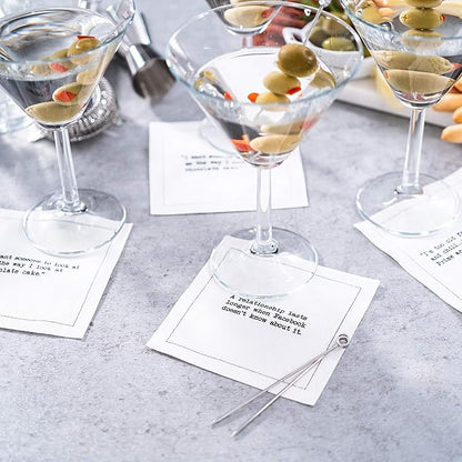 Five Star White Cotton Cocktail Napkins, Beverage & Bar Napkins - 4.5" x 4.5" (50 Pack)