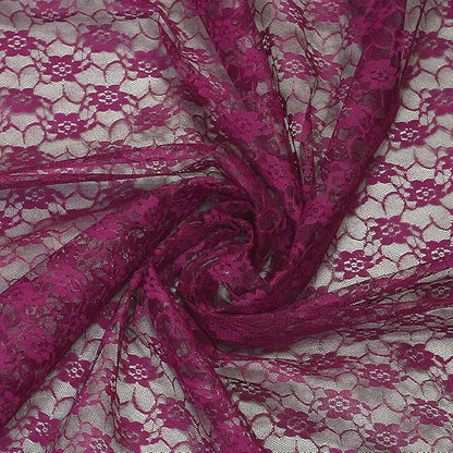 MDS Pack of 20 Wedding 12 x 108 inches Lace Table Runner for Wedding, Decorations for Birthday Parties, Banquets, Graduations, Engagements, and Runners fit Rectangle, Round Table- Eggplant