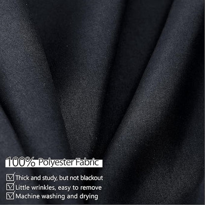 50ft x 10ft Thick Champagne Backdrop Curtains for Parties, 10 Panels 5ft x 10ft Non See Through Black Polyester Wedding Drapes Photo Backdrop for Birthday Party Graudation Photography Home Decor