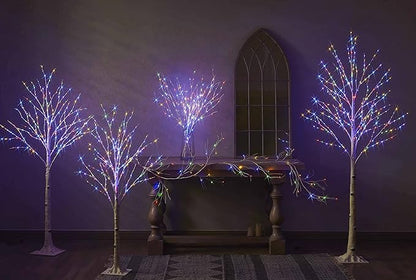Hairui Lighted Birch Branches Battery Operated 70L 18IN Warm White and Multi Color Fairy Lights 8 Function for Halloween Home Christmas Decor