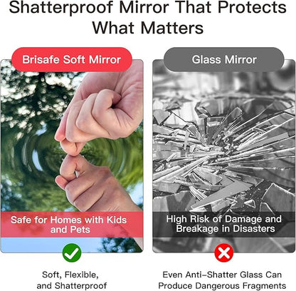 brisafe 2PCS 75" X 47" Gym Mirror - Full Length Wall Mirror for Gyms, Dance Studios, Home and Yoga - Easy Installation, Ultra Light Shatterproof Nano Miorror Reduces 60% Commercial Insurance Costs