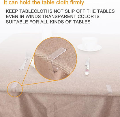 24 Pieces Transparent Clear Tablecloth Clips, Plastic Table Cloth Clips，Windproof Table Cover Holder Clamps，Table Cloth Holder for Christmas Home Wedding Party Indoor Outdoor Camping Picnic(24, Small)