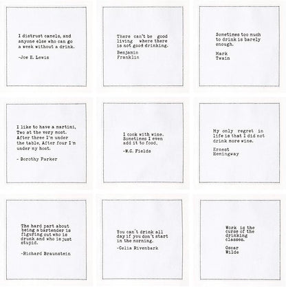 Five Star Funny White Cocktail Napkins, 50 Luxury Cotton Disposable Cocktail Party Napkins with Witty Bar Quotes, 4.5" x 4.5" for Home Bars, Game Nights, Beverages, Birthdays, Weddings & Holidays
