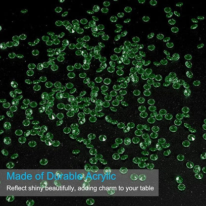 PATIKIL 10000 Pcs Wedding Table Scatter Confetti Crystals 4.5mm Acrylic Diamonds Vase Fillers Gems for Table Centerpiece Decorations Party Vase Beads, Dark Green